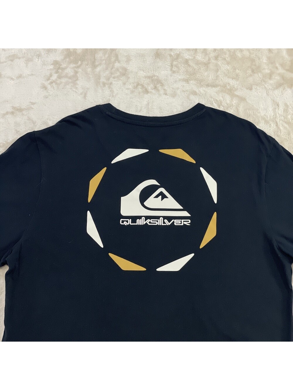 Quiksilver T-Shirt Black Mountain Wave Circle Logo Graphic Surf Skate Mens L - Picture 3 of 12